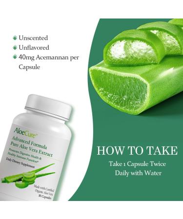 AloeCure Organic Aloe Vera Capsules 160 000mg Inner Aloe Leaf Equivalent per Serving Support Gut Digestive & Immune Health Helps Maintain Balanced Stomach Acidity Aloin Free 30Caps x 2Btl - Buy Online on GoSupps.com