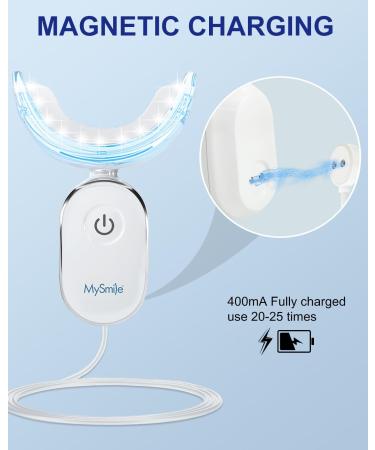 MySmile Teeth Whitening Strips Kit 14 Treatments with 28 LED Light - 10 Min Non-Sensitive Fast Whitening Teeth Enamel Safe Teeth Whitener - Helps to Remove Deep Stains 28 Fl Oz (Pack of 1) - Buy Online on GoSupps.com