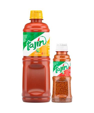 Tajin Chili and Lime Seasoning & Chamoy Pack/Tajin Chilli & Lime Seasoning Bottle 142g and Tajin Chamoy Liquid Seasoning 455ml