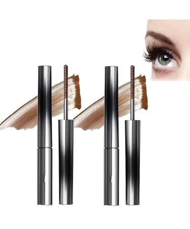 Vervaci Iron Rod Mascara Vervaci Mascara Novafy Iron Wand Mascara Sobrastro Iron Wand Mascara 3D Curling Eyelash Iron Mascara Metal Rod Mascara Waterproof Long Lasting No Clumping (2PCS-brown)