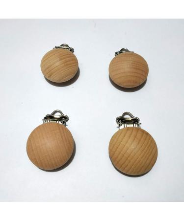 5pcs Natural Beech Wood Pacifier Clips for DIY Wooden Pacifier Chain - 3cm/5pcs - Buy Online on GoSupps.com