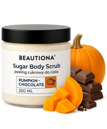Sugar Body Scrub 250 ml Citrouille Chocolate Gommage au sucre pour soin du corps Exfoliant doux l'huile d'amande et l'huile de ricin Lisse et nourrit la peau v g talien et fabriqu en UE