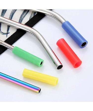 U-K Silicon Tips Cover for Stainless Steel Straws 6 mm 8Pcs Multi- Colors Soft Food Grade Silicone Straws Nozzles Reusable Cover for 1/ 4'' Wide Straws Practical & Popular - Buy Online on GoSupps.com