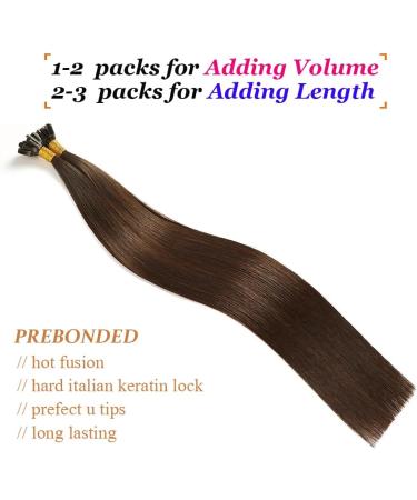 YILITE U Tip Hair Extensions Real Human Hair 14 inch 50 Strands 40g Pre Bonded Silky Straight Human Hair Extensions Keratin Nail U Tip Hair Extensions (14 Inch #4 Medium Brown) - Buy Online on GoSupps.com