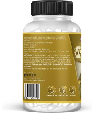 Powerful Anti-Inflammatory & Analgesic | Protects & Repairs Muscles & Joints | Eliminates Pain & Repairs Injuries | Turmeric Glucosamine Chondroitin MSM | 90 Capsules - Buy Online on GoSupps.com