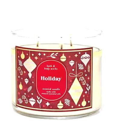 Bath & Body Works White Barn 3-Wick Candle w/Essential Oils - 14.5 oz - 2021 Christmas Scents! (Holiday)