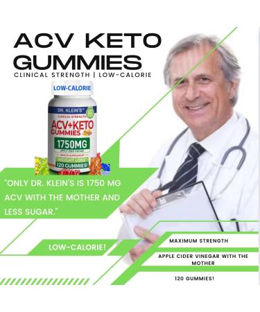 Keto ACV Gummies - 1750mg Low-Calorie Apple Cider Vinegar for Weight Loss & Digestion - 120 Count - Buy Online on GoSupps.com
