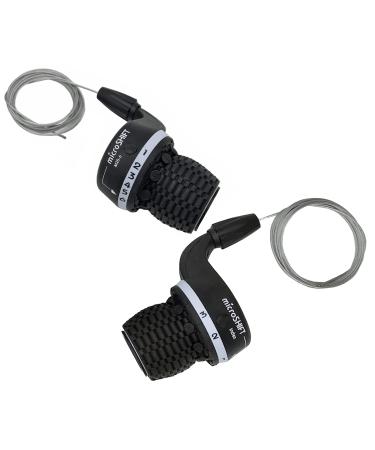 Microshift MTB Bike Bicycle Twist Grip Gear MS25-6 Shifters 3X6 Speed DIP Compatible for Shimano