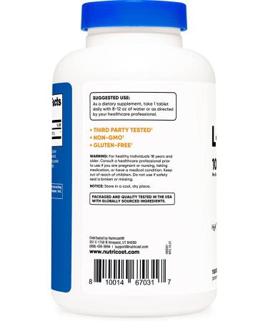 Nutricost L-Arginine 1000mg Amino Acid Tablets - 150 Tablets - Buy Online on GoSupps.com