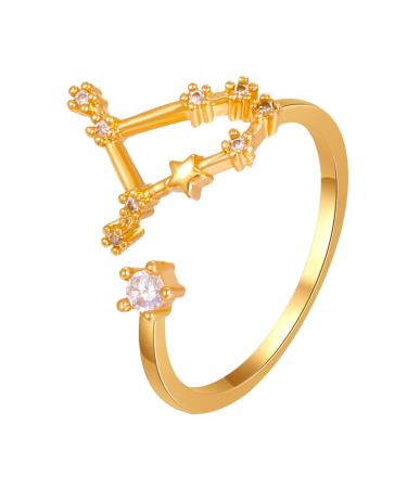 Subeline sign 12 constellation ring adjustable Horoscop collection birthday ring gift for women teen girls rings 16 (l one size)