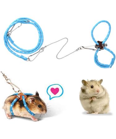 zhuangyulin 6 1PC Hamster Harness Rope Pet Hamster Harness Lovely Adjustable Pet Rat Mouse Hamster Harness Rope Ferret Finder Lead Leash with Bell Blue Small - Buy Online on GoSupps.com