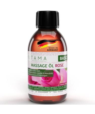 KitaMa massage oil aroma rose - body oil for massages - care oil - aroma oil - nourishing relaxation oil - 250ml rose 250 ml (1 Pack)