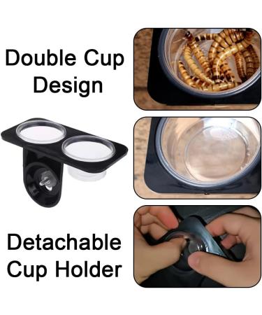LUXIAOBAO Reptile Water Food Bowl Gecko Feeder Ledge-Small Gecko Food Cup for Reptiles Food and Water Feeding (Screw type) - Buy Online on GoSupps.com