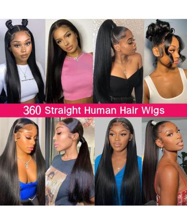 Qmaple 16 Inch 360 Lace Front Wig | Straight HD Lace | Pre Plucked | Glueless Human Hair Wig for Black Women - Buy Online on GoSupps.com