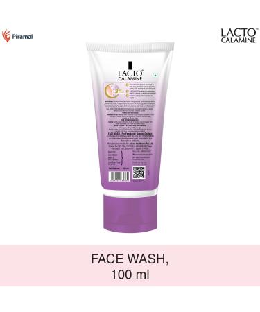 Lact'o Calamin'e Face Wash For Oily Skin |100ml each- Pack of 1 | Niacinamide & Vitamin E | Facewash Reduces Excess Oil Controls Pimples Blackheads & Whiteheads |Face wash For Women & Men - Buy Online on GoSupps.com