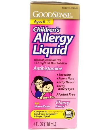 GoodSense Children's Allergy Relief 4oz Oral Solution - Cherry Flavored Antihistamine - Buy Online on GoSupps.com