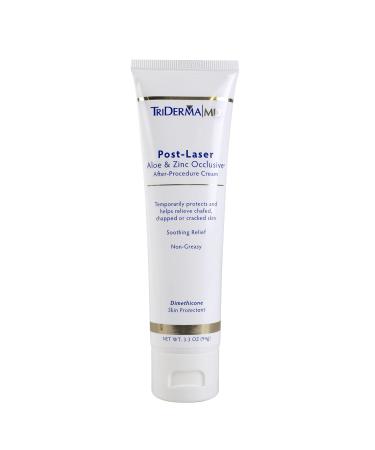 TriDerma Post Laser Aloe & Zinc Occlusive Post Treatment Cream for Use After Chemical Peels  Micro-Needling or Laser Treatments 3.3 oz
