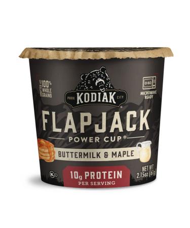 Kodiak Cakes Protein Pancake Flapjack Power Cup - Buttermilk and Maple Pancake Cups - Pancake Mix Just Add Water for Easy to Prepare Breakfast on the Go Cups, 2.15oz (Pack of 12) Buttermilk & Maple