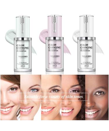 2 Pack TLM Color Changing Liquid Foundation, 40ml SPF 15 - All-Day Flawless Base for Women and Men - Covers Dark Circles, Red Marks, and Blemishes - Buy Online on GoSupps.com