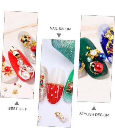 minkissy Christmas Nail Art Ornaments Pearl Set Nail Jewels Jewelery for Girl Nail Jewelry Charms Glitter Nail Wraps Christmas Nail Stickers Nail Rhinestone Christmas Glitter Gems 3 Boxes - Buy Online on GoSupps.com