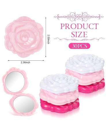 30 Pcs Mini Rose Flower Compact Mirrors - Handheld Pocket Makeup Mirror Bulk for Women & Girls - Perfect for Bridal Party Favors, Travel, and Valentine's Day Gifts - Buy Online on GoSupps.com