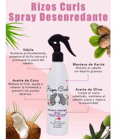 Rizos Curls Refresh & Detangle Spray (10fl oz) - Ultimate Curl Care Solution - Buy Online on GoSupps.com