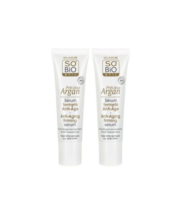 So'Bio tic L A NATURE SO BiO tic Anti-Aging Firming Serum Precious Argan | Firmness | Elasticity | Nutrition | Organic Argan Oil | Hyaluronic Acid | 99% Natural Origin | Made in France | Pack of 2 x 30 ml