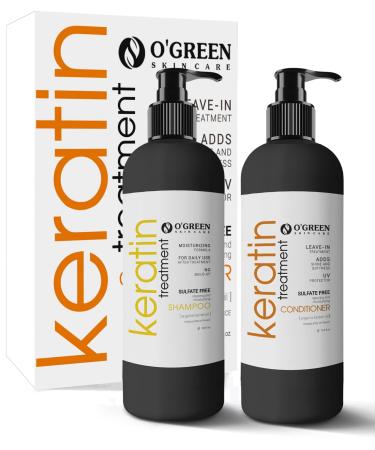 Keratin Shampoo and Conditioner Pump Set - Argan Oil for Dry Thinning Hair, Sulfate Salt Parabens Free - Anti Frizz - Clarifying And Protective Keratin Complex