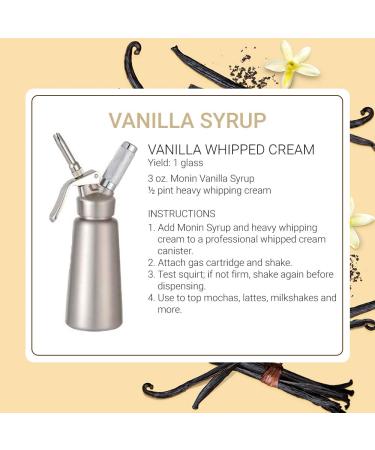 Monin Vanilla Syrup 1L - Ideal for Coffee, Shakes, Cocktails - Gluten-Free, Non-GMO - Buy Online on GoSupps.com