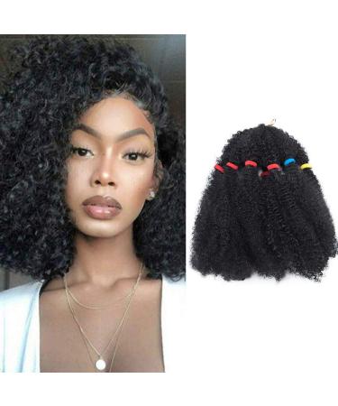 Dark Black Afro Kinky Bulk Hair Braiding Curly Synthetic Hair Extensions For Braiding 11 Inch/43CM Afro Twist Hairpiece