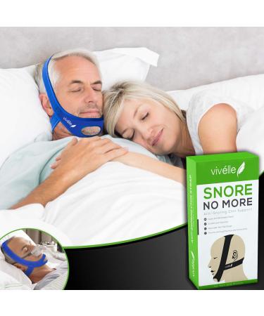 Anti-Snoring Chin Strap for Men and for Women, Snore-No-More by Vivlle. Slim-Non-Slip, Adjustable, Premium Snore Stopper Device That Helps You Day & Night