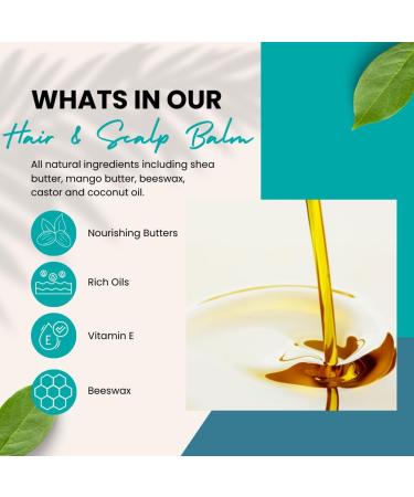 Naturally Solved Hair Growth Balm with Castor Oil & Rosemary Oil for Hair Growth: Blended for Fuller Thicker Hair - Includes Shea Mango Almond Jojoba Rice Bran Hemp and Coconut Oils - Buy Online on GoSupps.com