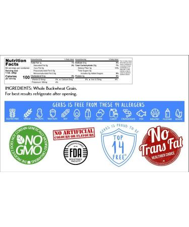 GERBS Buckwheat Grain Groats 4 LBS - Premium Grade, Top 14 Allergen-Free, Non-GMO | Iron, Fiber & Protein-Rich | Gluten, Peanut & Tree Nut Free | Resealable Bulk Bag - Buy Online on GoSupps.com