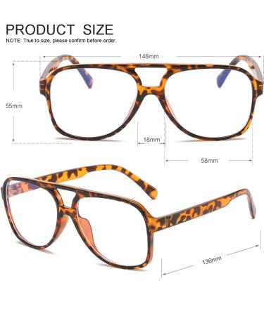 JOVAKIT Aviator Blue Light Glasses for Men & Women | Retro 70s Style Anti Eyestrain Computer Glasses | Brown Tortoise 58mm - Buy Online on GoSupps.com