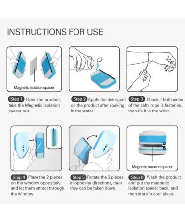 Double-Sided Window Cleaner Glass Cleaning Brush Glass Wiper Household Cleaning Tools with Anti-Falling Rope for High-Rise Single Double Glazed Windows 3 24mm - Buy Online on GoSupps.com