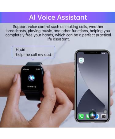 Smart Watch, 1.9" Full Touch Screen Smart Watch for Android & iOS Phones with Heart Rate & Blood Oxygen Monitor, 123 Sport Modes,Voice Assistant, Fitness Smart Watch for Women Men Black - Buy Online on GoSupps.com