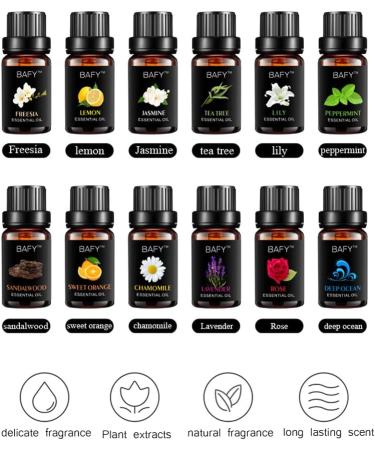 Organic Essential Oil Set for Diffuser - 10ml Botanical Aromatherapy Oils for Candle & Soap Making - Deep Ocean Scent - Buy Online on GoSupps.com