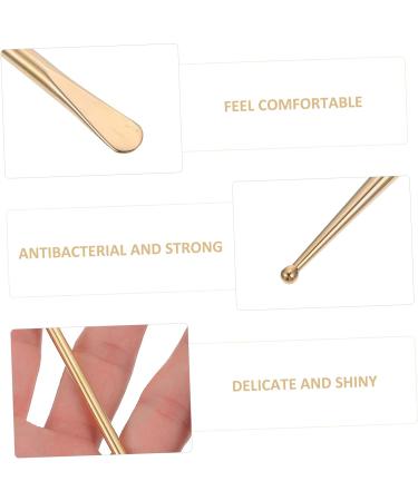 3 Pcs Reflexology Auricular Probe Set | Face & Body Massage Tools | Ear Stimulator & Detecting Pen | Pure Copper | Golden Finish | 13.3x0.6cm - Buy Online on GoSupps.com