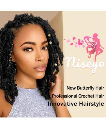 10 Inch Butterfly Locs Crochet Hair 6 Packs - Super Light Weight Soft Locs - Short Faux Distressed Braids - 2 Off Black - Buy Online on GoSupps.com