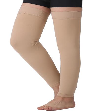 TOFLY Thigh High Compression Stockings Opaque 1 Pair 20-30 mmHg Firm Support with Silicone Band 3XL Beige - Buy Online on GoSupps.com