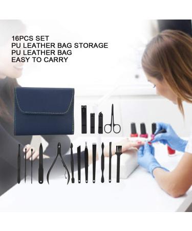 Ear Pick Nail Clipper Multiple Choice for Home Salon Shop (16-piece nail clipper set-dark blue) - Buy Online on GoSupps.com