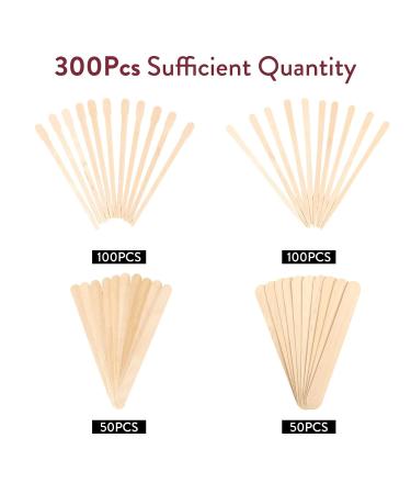 300Pcs Wooden Wax Sticks Applicator - Premium Waxing Spatulas for Eyebrows Face & Hair Removal | Versatile Wood Craft Sticks - Buy Online on GoSupps.com