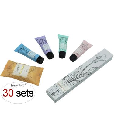 Buy TravelWell Travel Size Toiletries Bulk Set - 180 Airbnb Essentials for Guests | Mini Shampoo Conditioner Soap Bars Lotion Body Wash Dental Kit - Buy Online on GoSupps.com