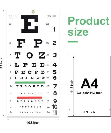 Snellen Eye Chart for Eye Exams - 20 feet - 22.11 inches - Wall Decor - Kids Gifts - Buy Online on GoSupps.com