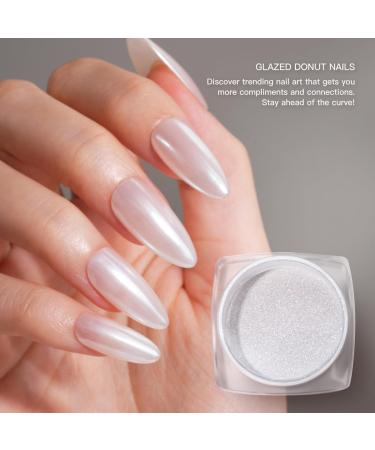 BISHENGYF Upgarde Perle Chrom Nagelpuder Glitzerpuder WeißeChrom Nagelpulver Neo Pearl Effect Chrome Nail Powder f r Chrome Nails 2 pi ces White Aurora - Buy Online on GoSupps.com