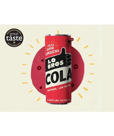 Lo Bros Kombucha Cola 12x 250ml - Vegan, Gluten-Free, Low Sugar with Live Cultures - Buy Online on GoSupps.com