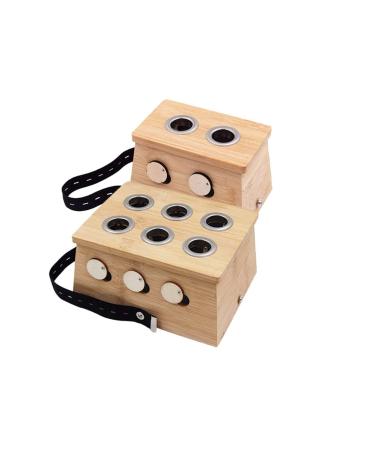 2 Pcs Moxa Holder Boxes Bamboo Craft Moxibustion Care Boxes Body Massagers