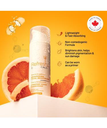 Refresh Botanicals Brightening Facial Moisturizer | Certified Organic Face Cream with Vitamin C | For All Skin Types | Vegan Paraben free | Made in Canada | 50 ML - Buy Online on GoSupps.com