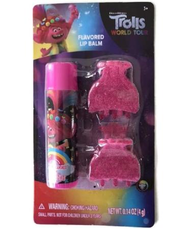 Trolls World Tour Flavored Lip Balm & Hair Clips Set | International Shipping Available - Buy Online on GoSupps.com