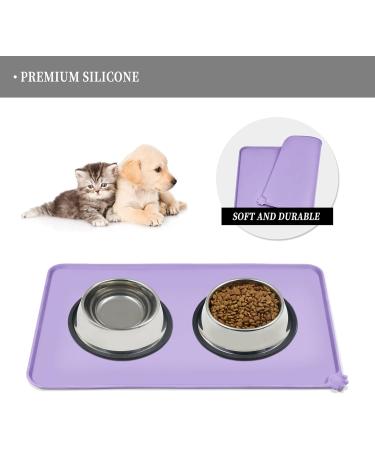 Reopet Waterproof Silicone Feed Mats for Pets - Elevated Edges Dog & Cat Mats (60x40 cm) - Taro Purple - Perfect Pet Dining Solution - Buy Online on GoSupps.com